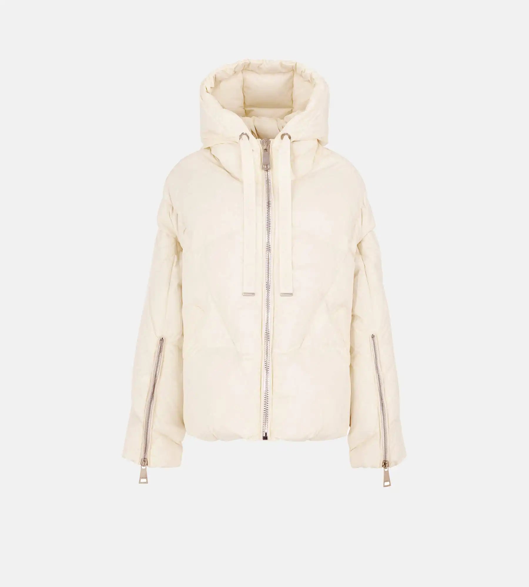 Luxury Women's Puffer Jacket Iconic Milano In Mat Nylon Butter Luxury Women's Puffer Jacket Iconic Milano In Mat Nylon Butter