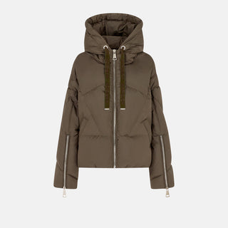 Khrisjoy Iconic Milano In Mat Nylon Olive Green - Luxury Jackets for Women